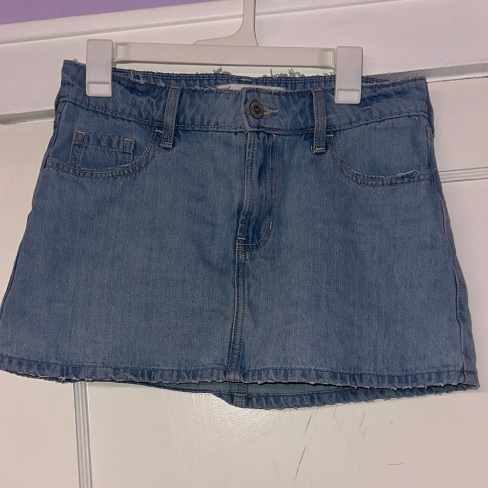 Hollister Light Blue Denim Mini Skirt